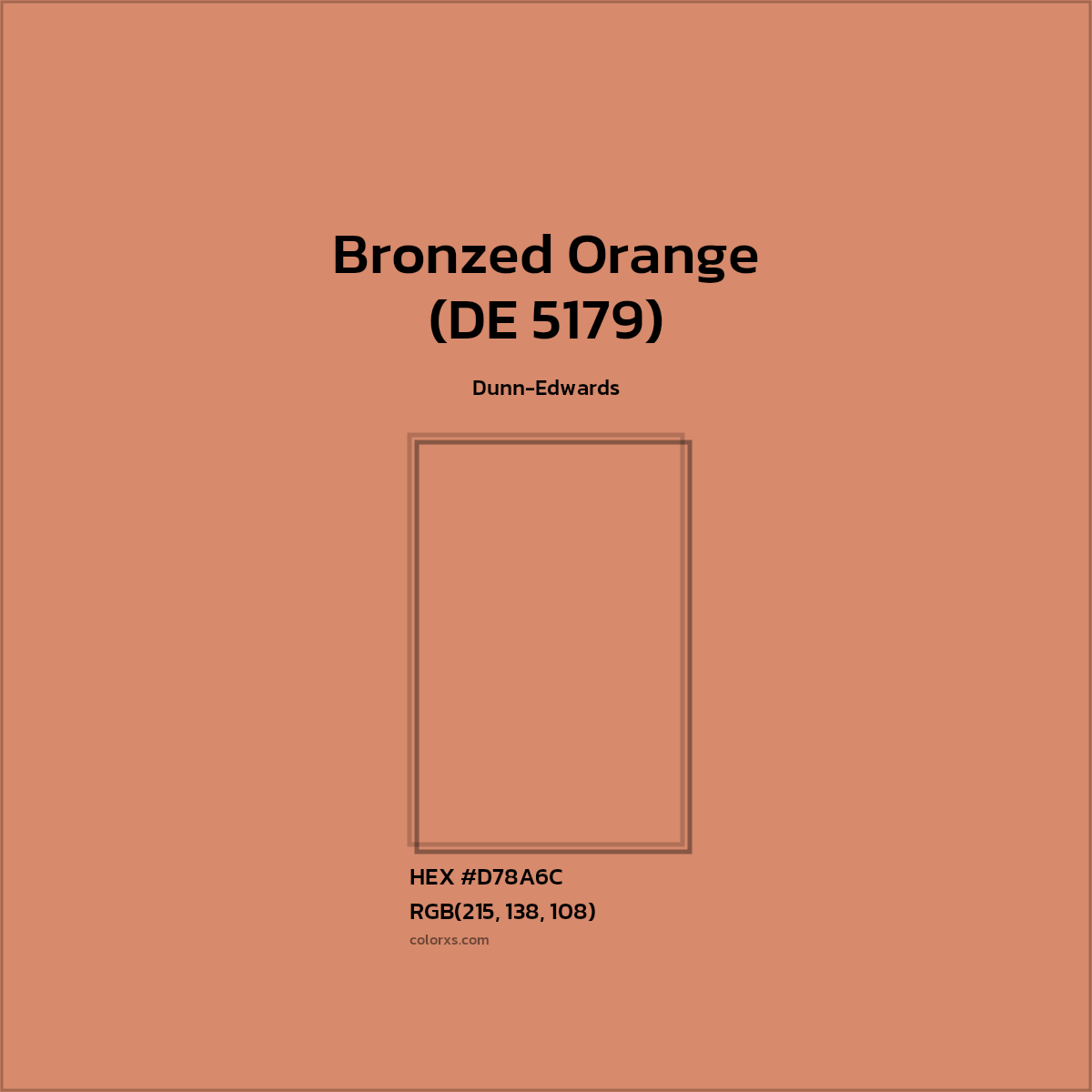 #D78A6C Bronzed Orange (DE 5179) Paint Dunn-Edwards - Color codes and meaning | Matching colors and paints