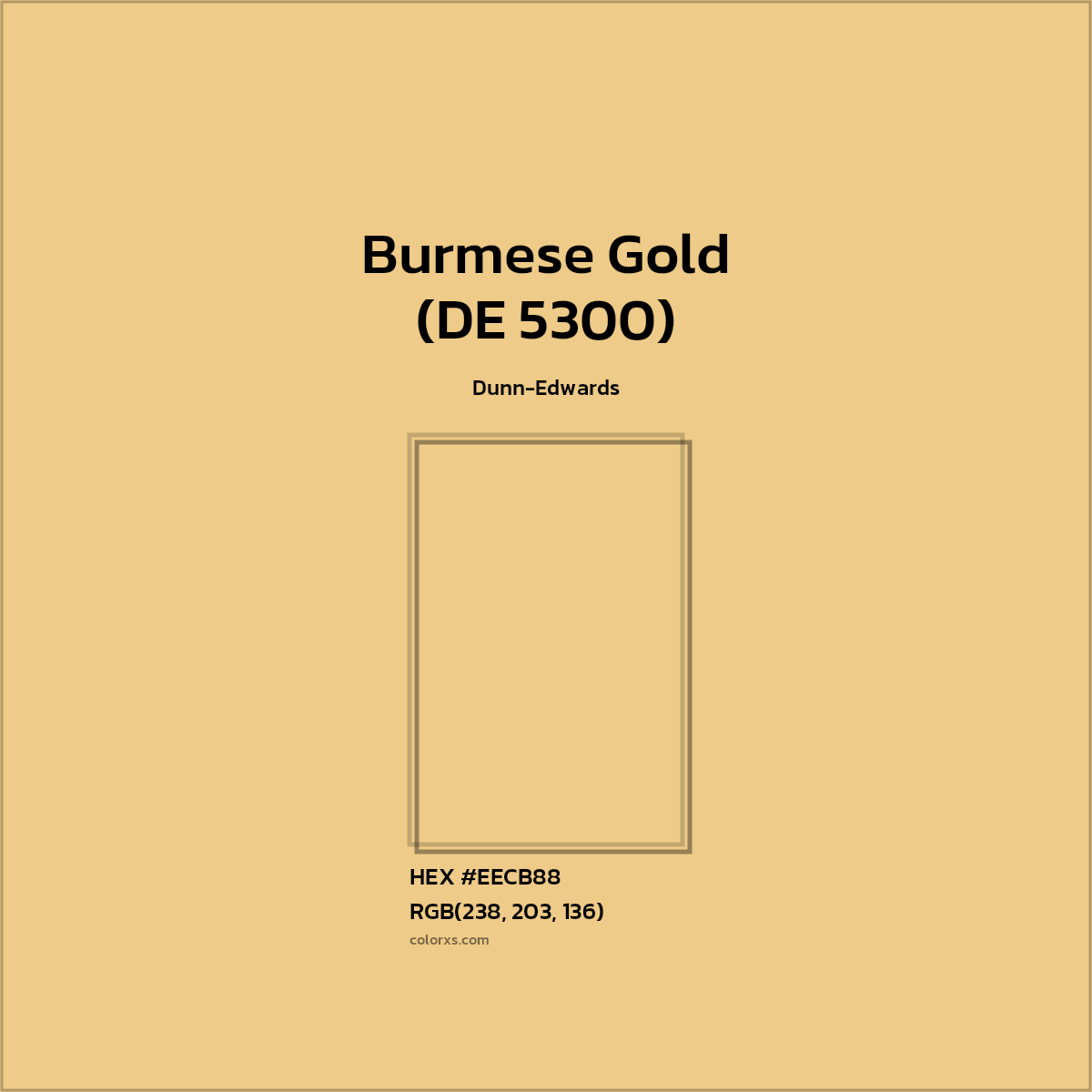 #EECB88 Burmese Gold (DE 5300) Paint Dunn-Edwards - Color codes and meaning | Matching colors and paints