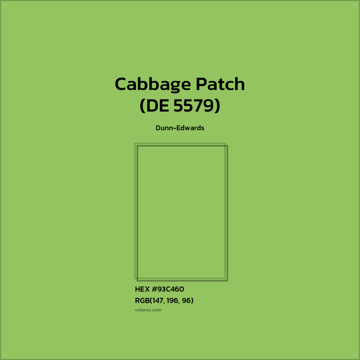 #93C460 Cabbage Patch (DE 5579) Paint Dunn-Edwards - Color codes and meaning | Matching colors and paints