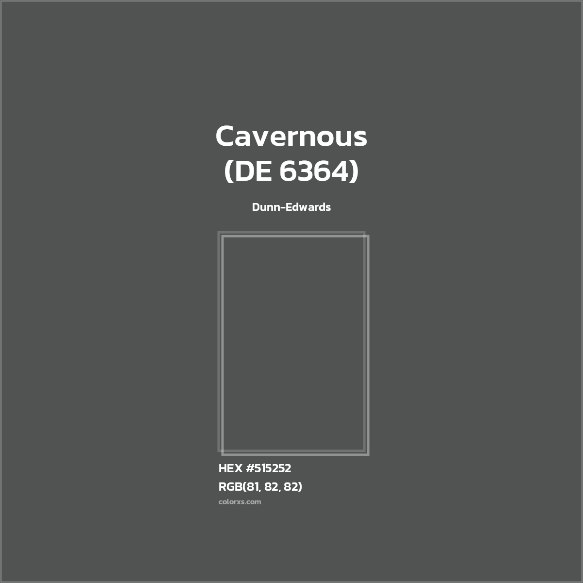 #515252 Cavernous (DE 6364) Paint Dunn-Edwards - Color codes and meaning | Matching colors and paints