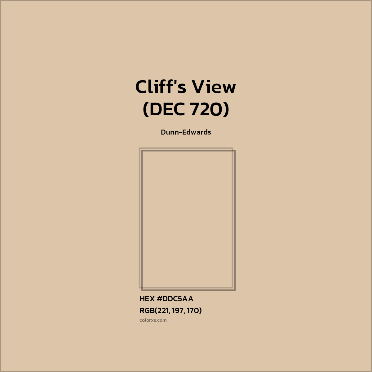 #DDC5AA Cliff's View (DEC 720) Paint Dunn-Edwards - Color codes and meaning | Matching colors and paints