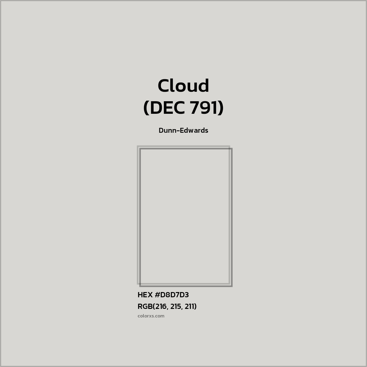 #D8D7D3 Cloud (DEC 791) Paint Dunn-Edwards - Color codes and meaning | Matching colors and paints