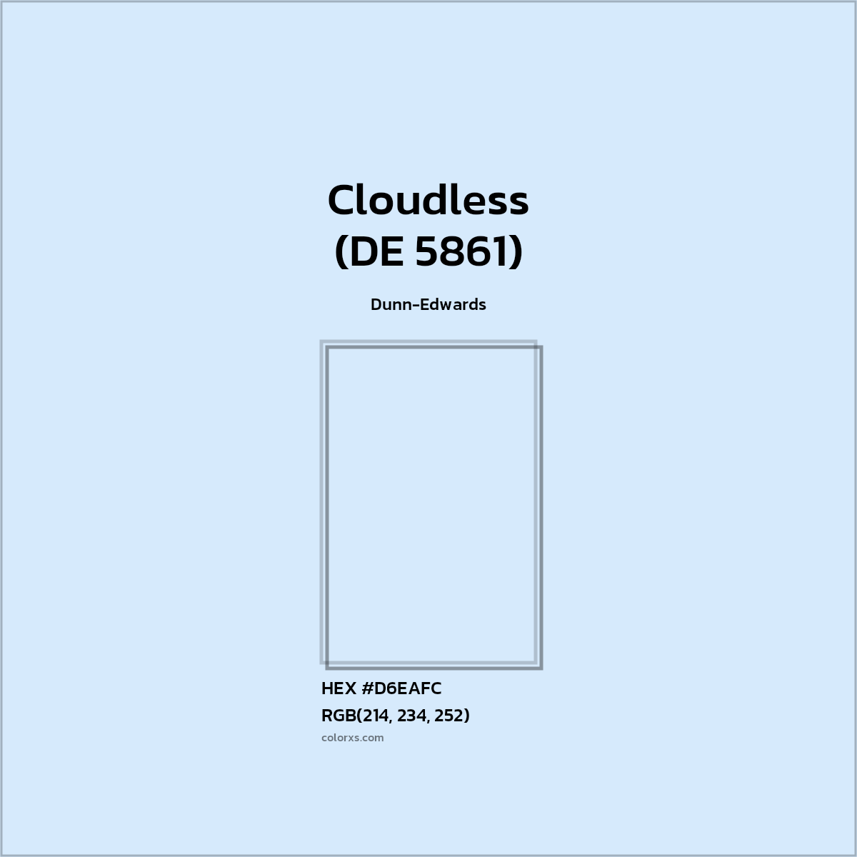 #D6EAFC Cloudless (DE 5861) Paint Dunn-Edwards - Color codes and meaning | Matching colors and paints