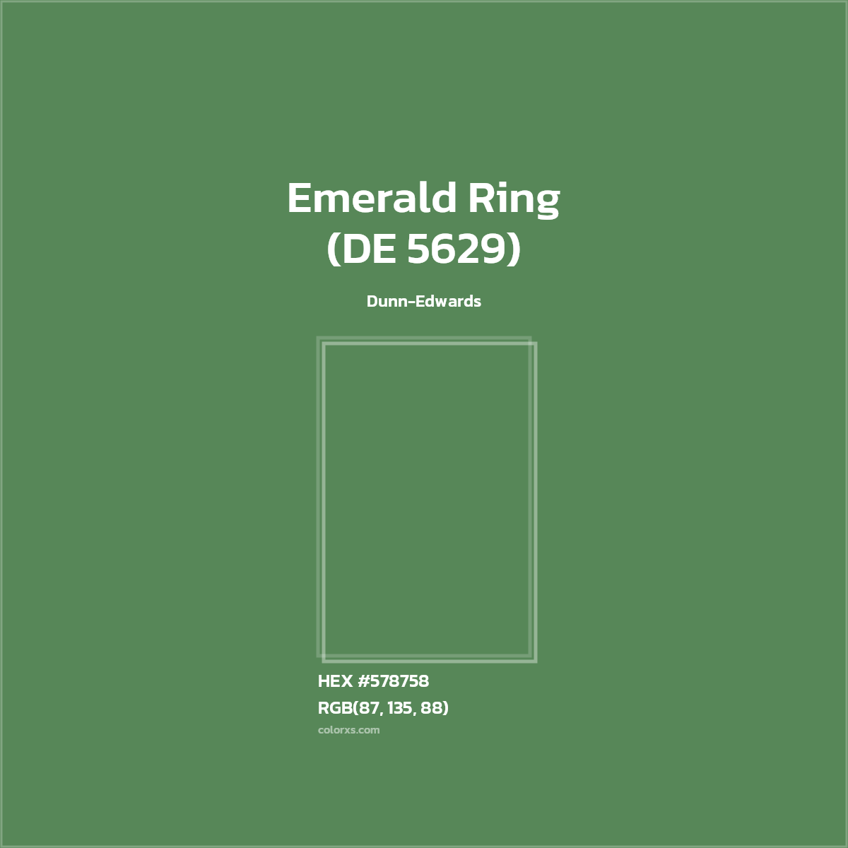 #578758 Emerald Ring (DE 5629) Paint Dunn-Edwards - Color codes and meaning | Matching colors and paints