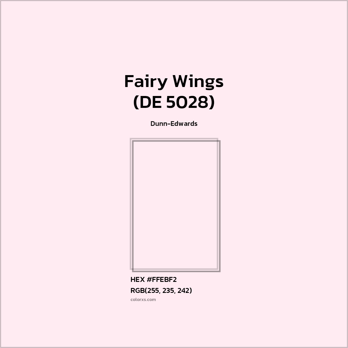 #FFEBF2 Fairy Wings (DE 5028) Paint Dunn-Edwards - Color codes and meaning | Matching colors and paints