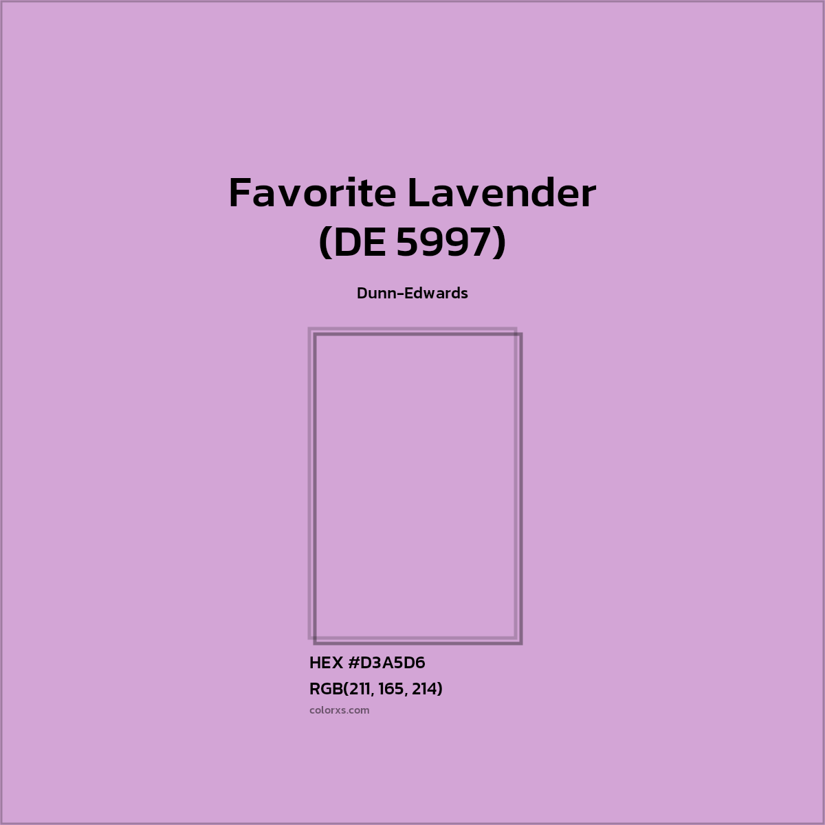 #D3A5D6 Favorite Lavender (DE 5997) Paint Dunn-Edwards - Color codes and meaning | Matching colors and paints