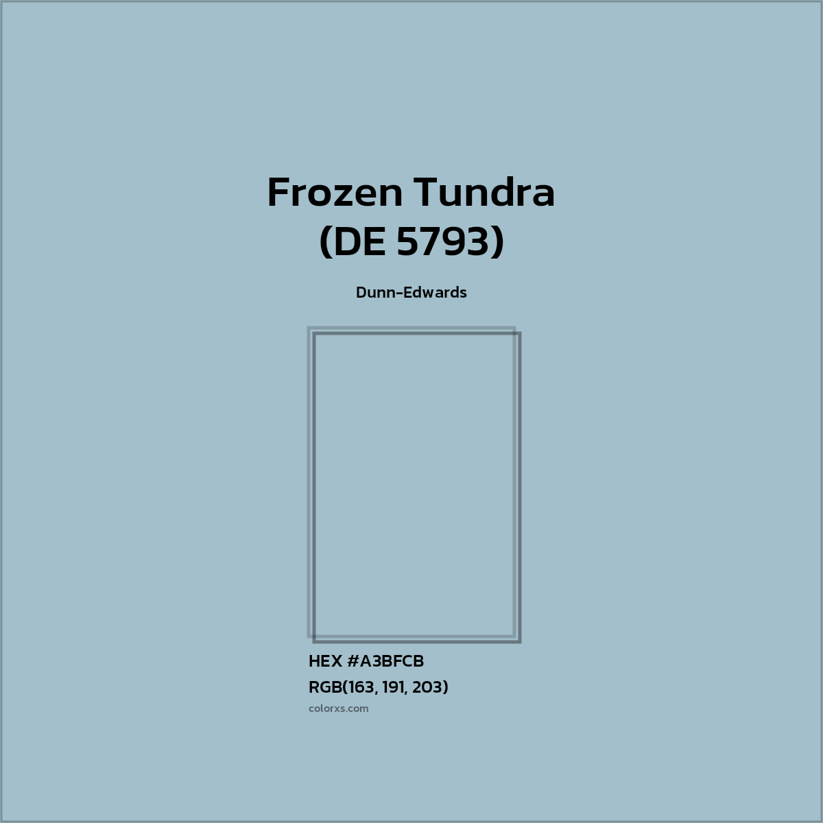#A3BFCB Frozen Tundra (DE 5793) Paint Dunn-Edwards - Color codes and meaning | Matching colors and paints