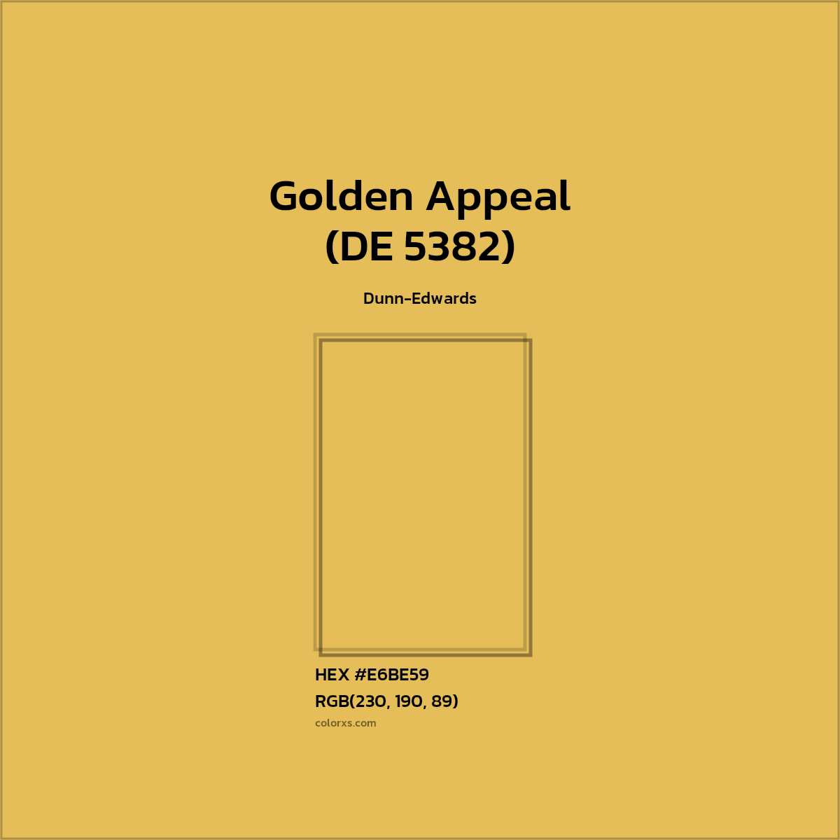 #E6BE59 Golden Appeal (DE 5382) Paint Dunn-Edwards - Color codes and meaning | Matching colors and paints