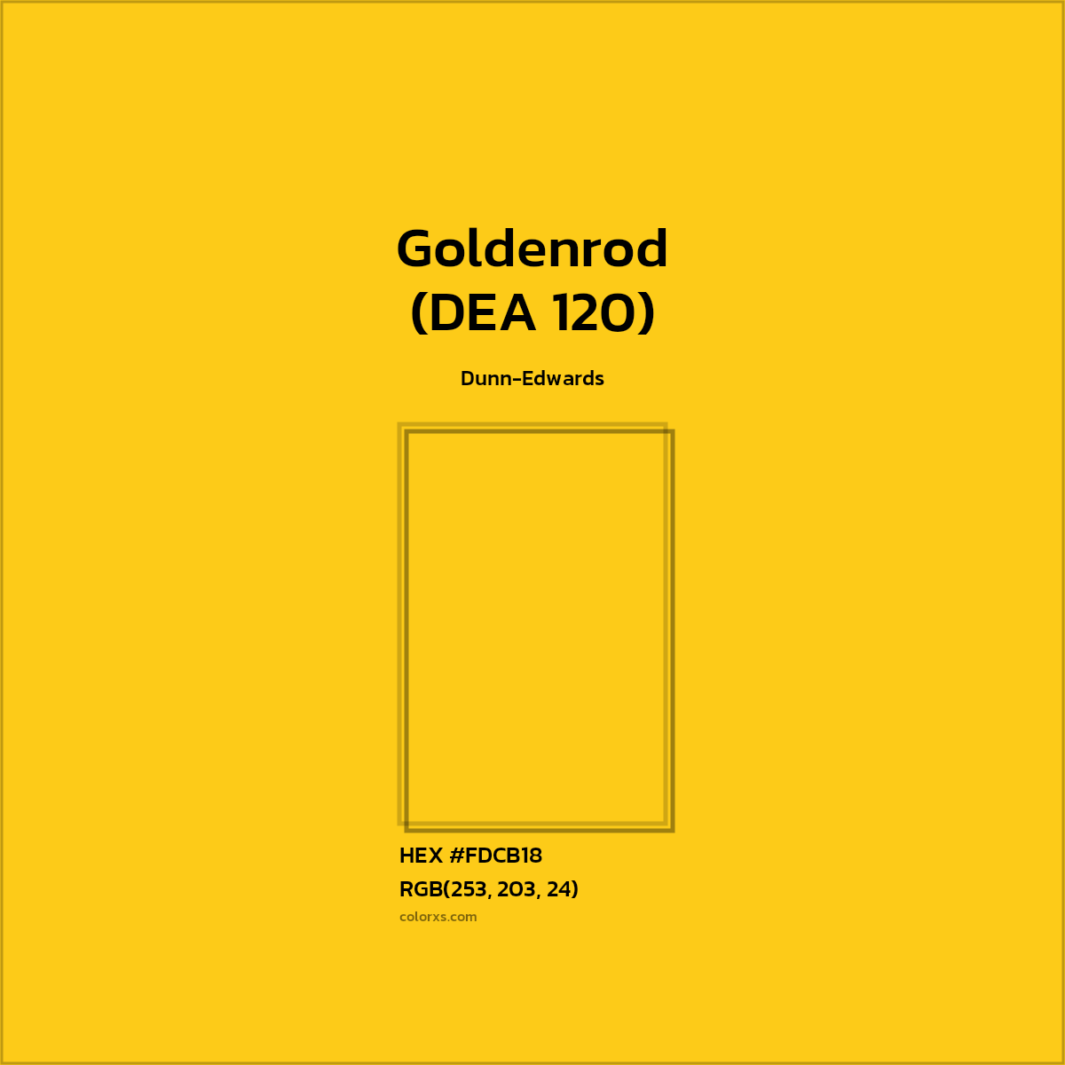 #FDCB18 Goldenrod (DEA 120) Paint Dunn-Edwards - Color codes and meaning | Matching colors and paints