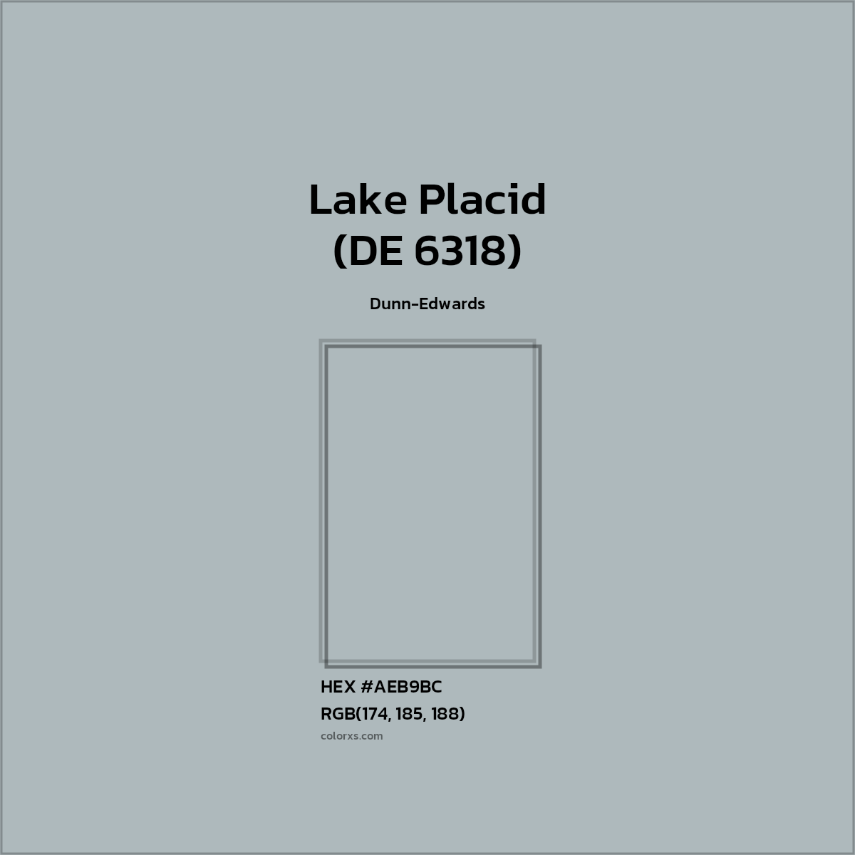 #AEB9BC Lake Placid (DE 6318) Paint Dunn-Edwards - Color codes and meaning | Matching colors and paints