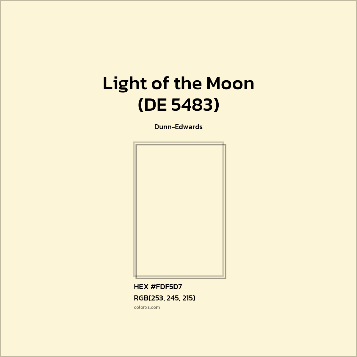 #FDF5D7 Light of the Moon (DE 5483) Paint Dunn-Edwards - Color codes and meaning | Matching colors and paints