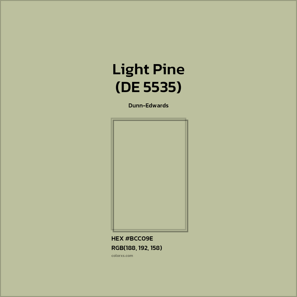#BCC09E Light Pine (DE 5535) Paint Dunn-Edwards - Color codes and meaning | Matching colors and paints