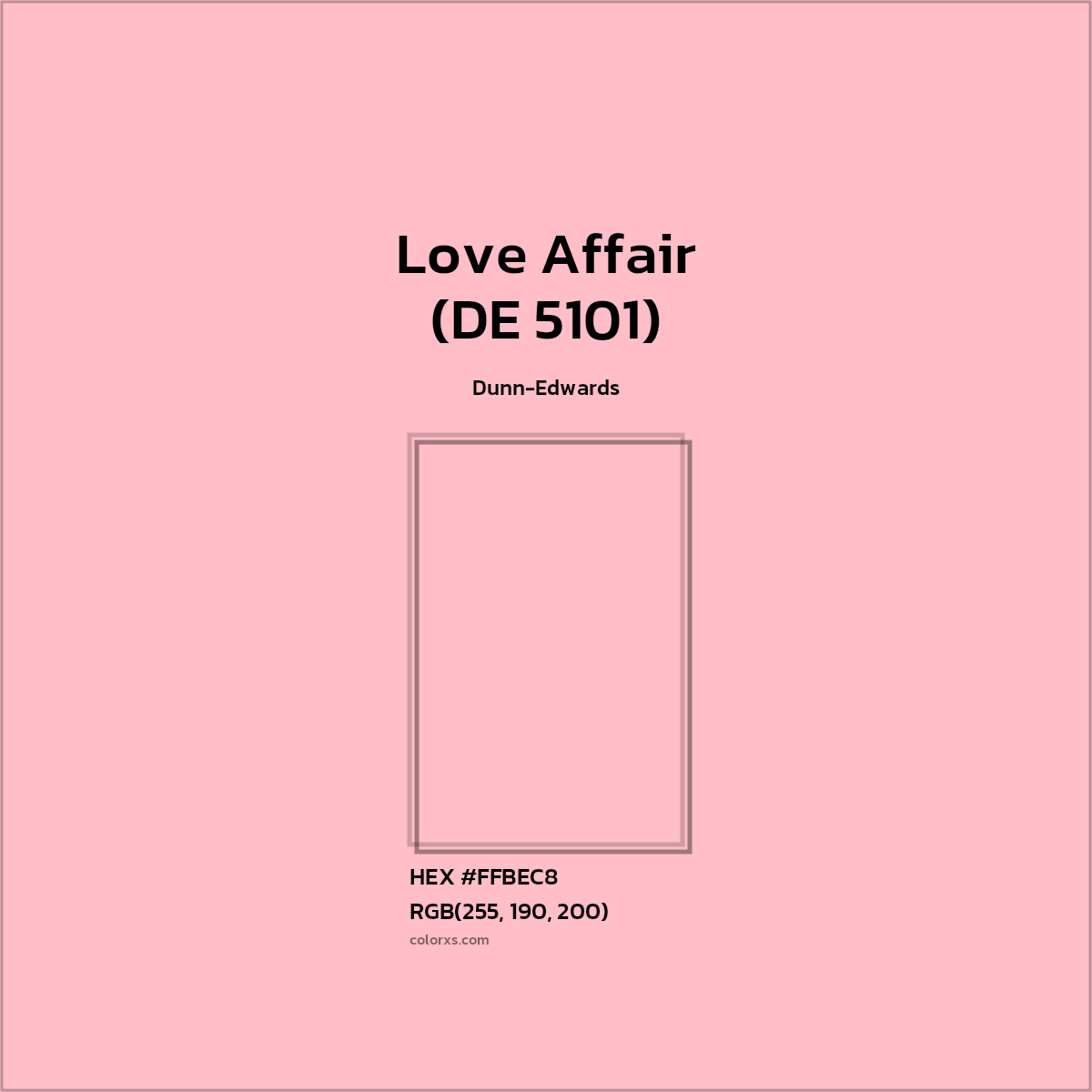 #FFBEC8 Love Affair (DE 5101) Paint Dunn-Edwards - Color codes and meaning | Matching colors and paints