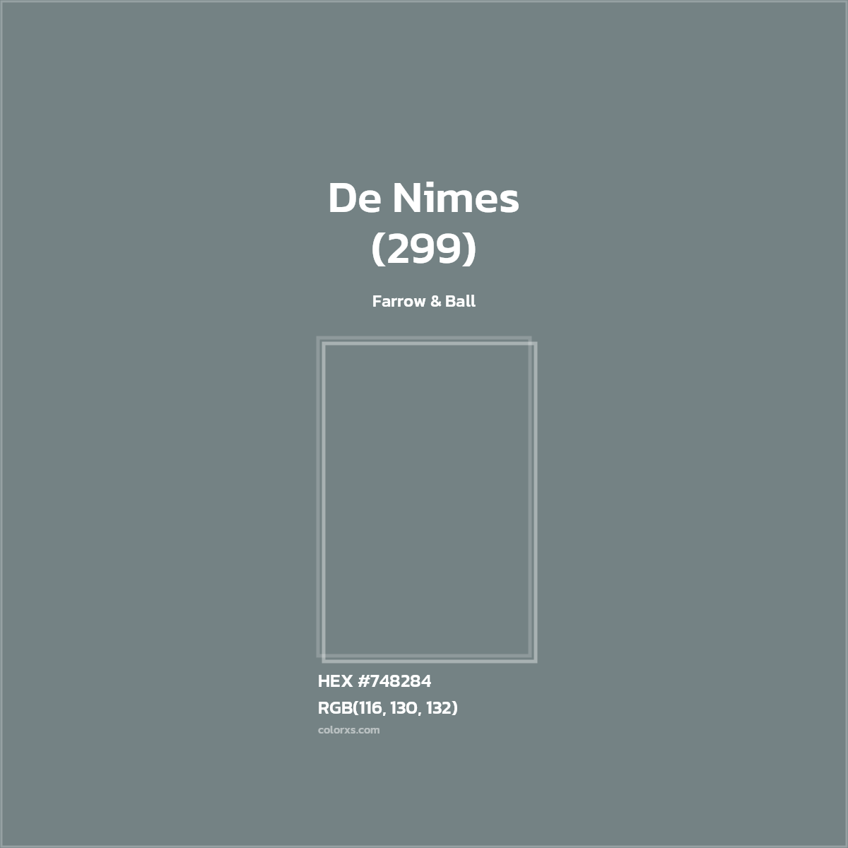 #748284 De Nimes (299) Paint Farrow & Ball - Color codes and meaning | Matching colors and paints