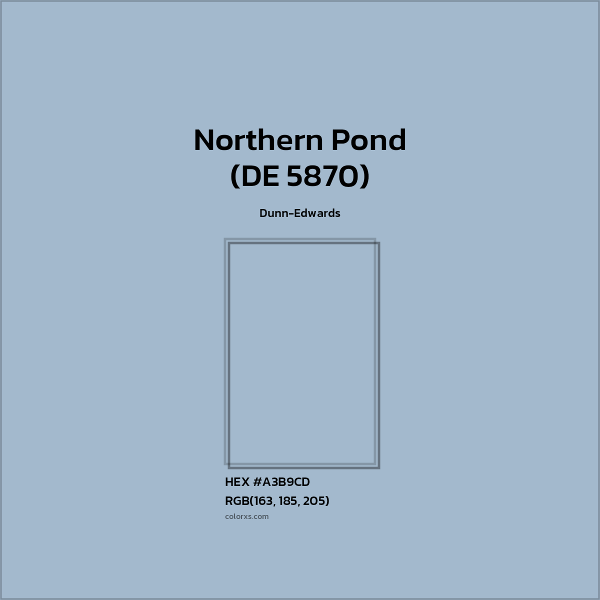 #A3B9CD Northern Pond (DE 5870) Paint Dunn-Edwards - Color codes and meaning | Matching colors and paints