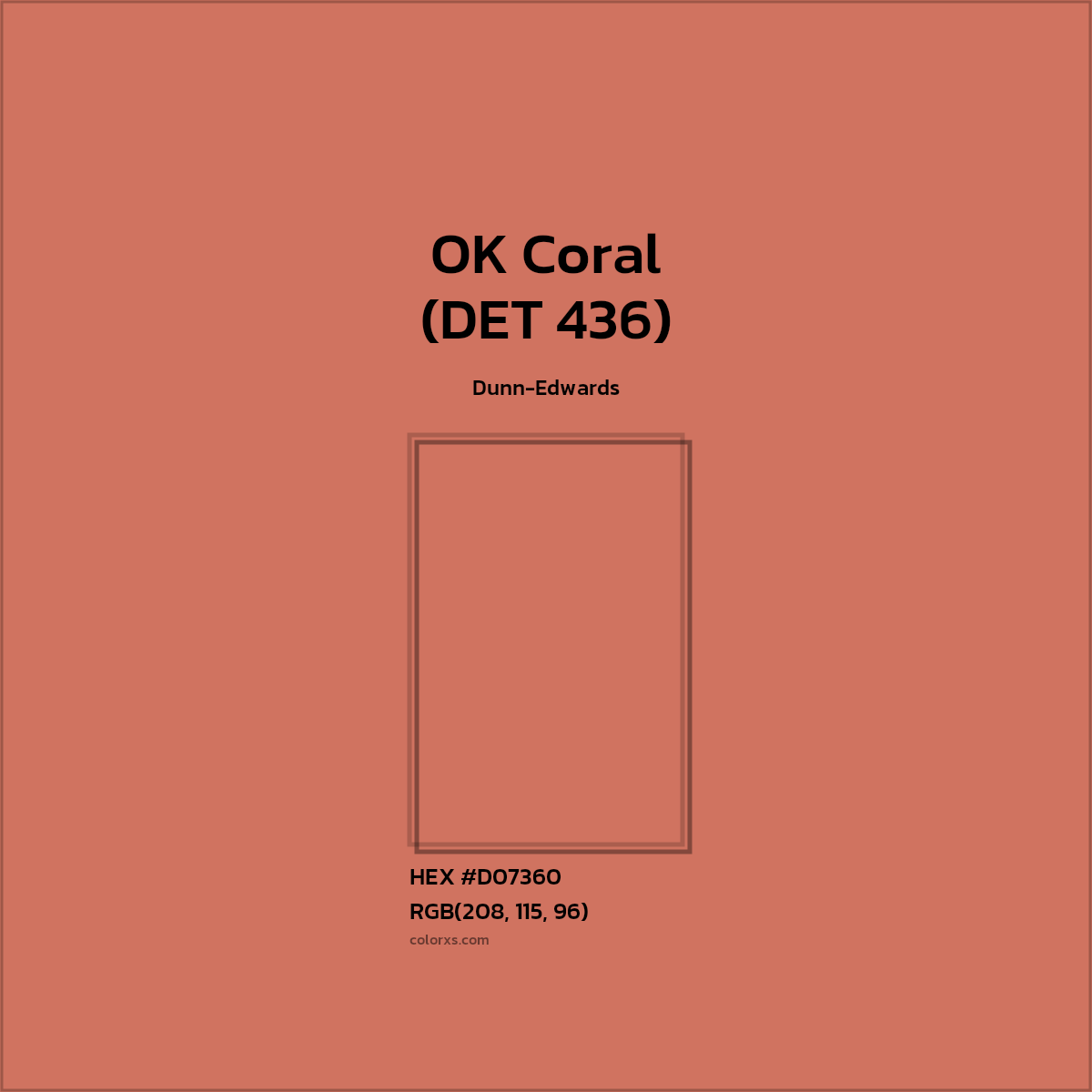 #D07360 OK Coral (DET 436) Paint Dunn-Edwards - Color codes and meaning | Matching colors and paints