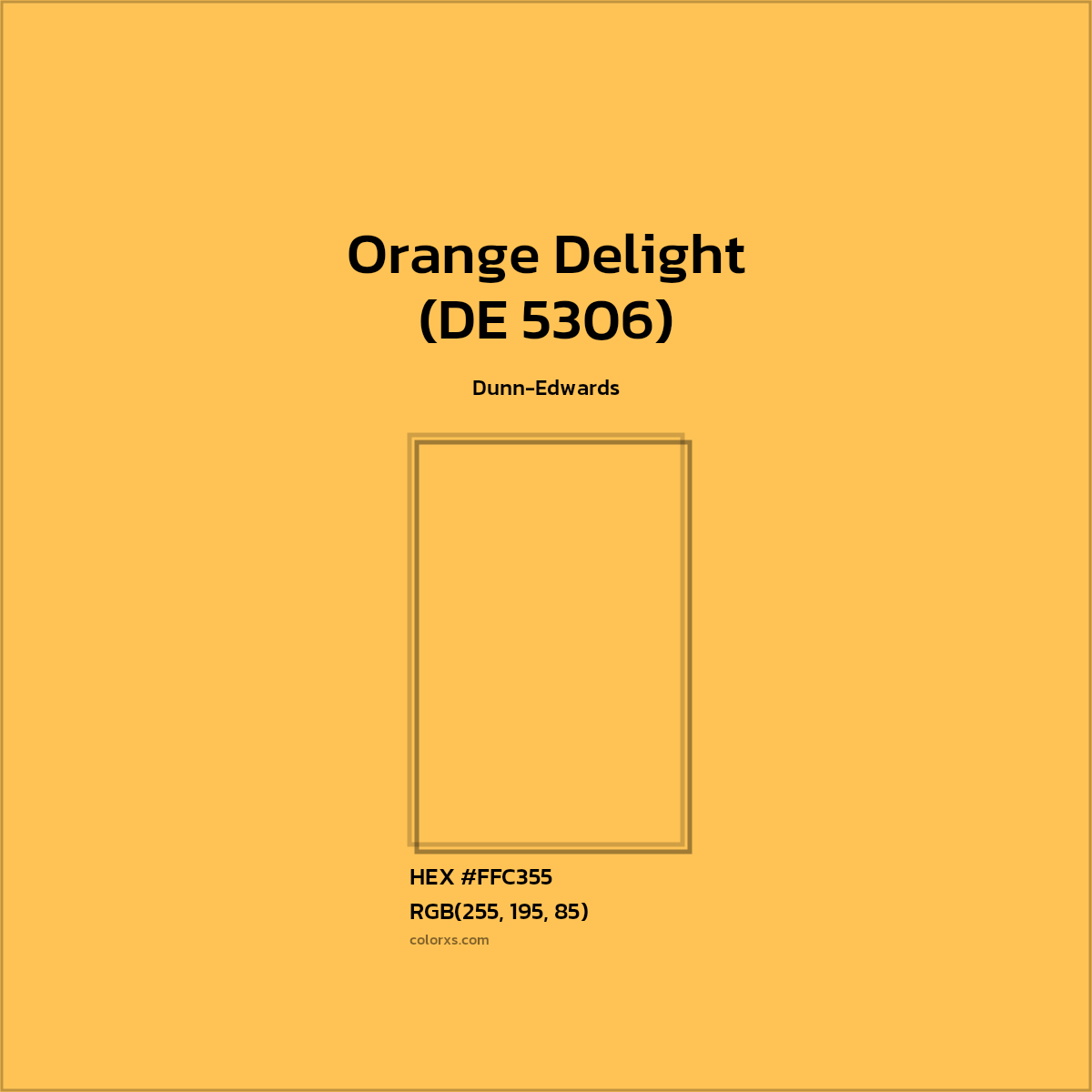 #FFC355 Orange Delight (DE 5306) Paint Dunn-Edwards - Color codes and meaning | Matching colors and paints