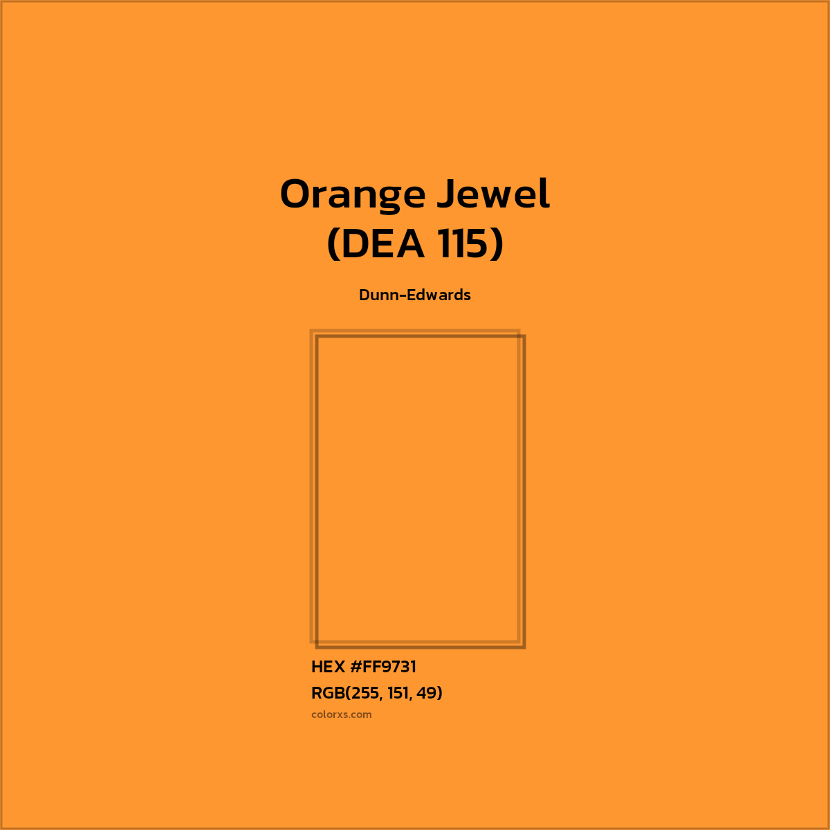 #FF9731 Orange Jewel (DEA 115) Paint Dunn-Edwards - Color codes and meaning | Matching colors and paints
