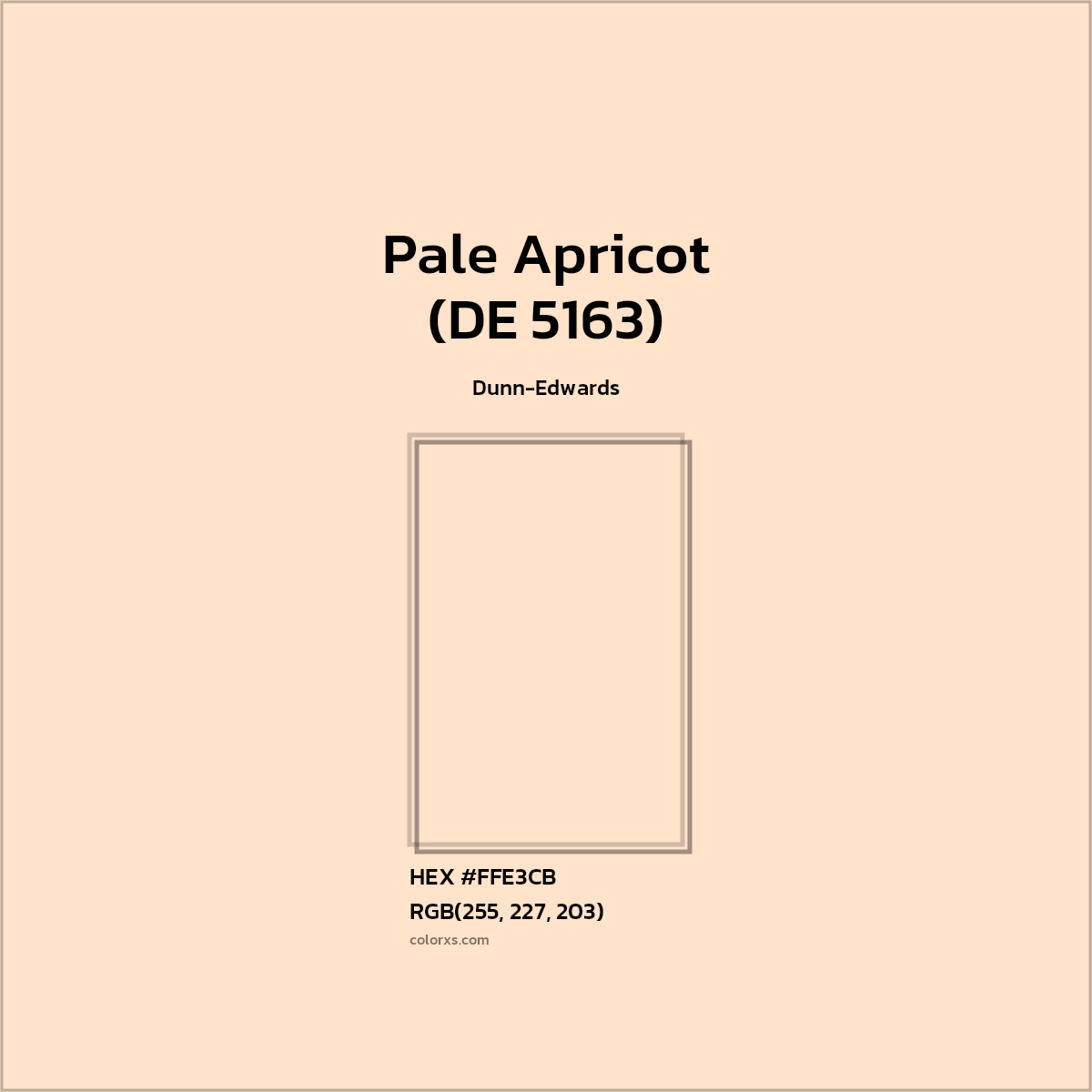 #FFE3CB Pale Apricot (DE 5163) Paint Dunn-Edwards - Color codes and meaning | Matching colors and paints