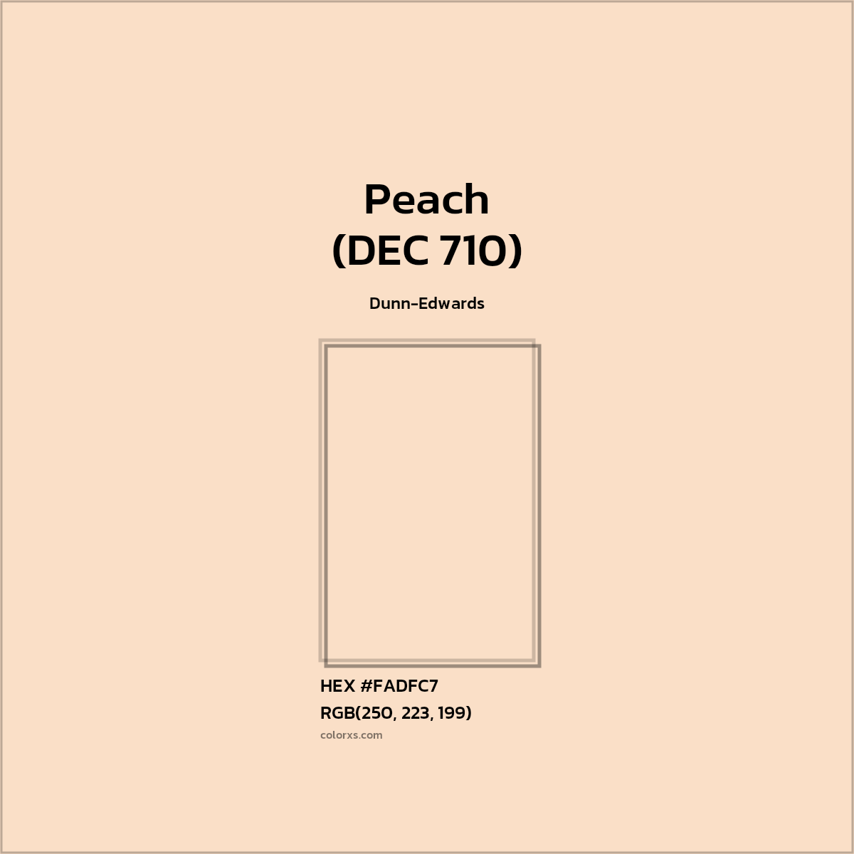 #FADFC7 Peach (DEC 710) Paint Dunn-Edwards - Color codes and meaning | Matching colors and paints
