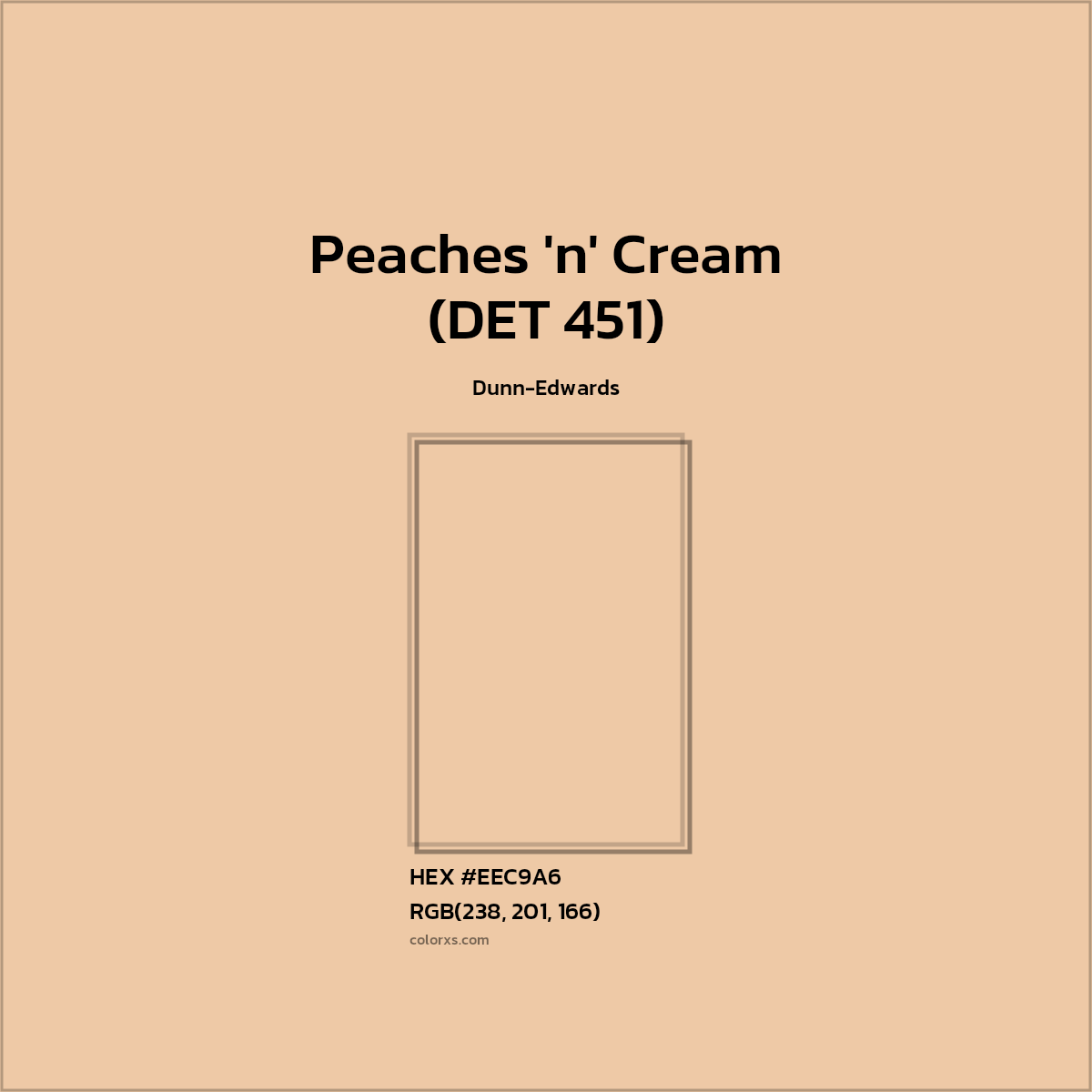 #EEC9A6 Peaches 'n' Cream (DET 451) Paint Dunn-Edwards - Color codes and meaning | Matching colors and paints