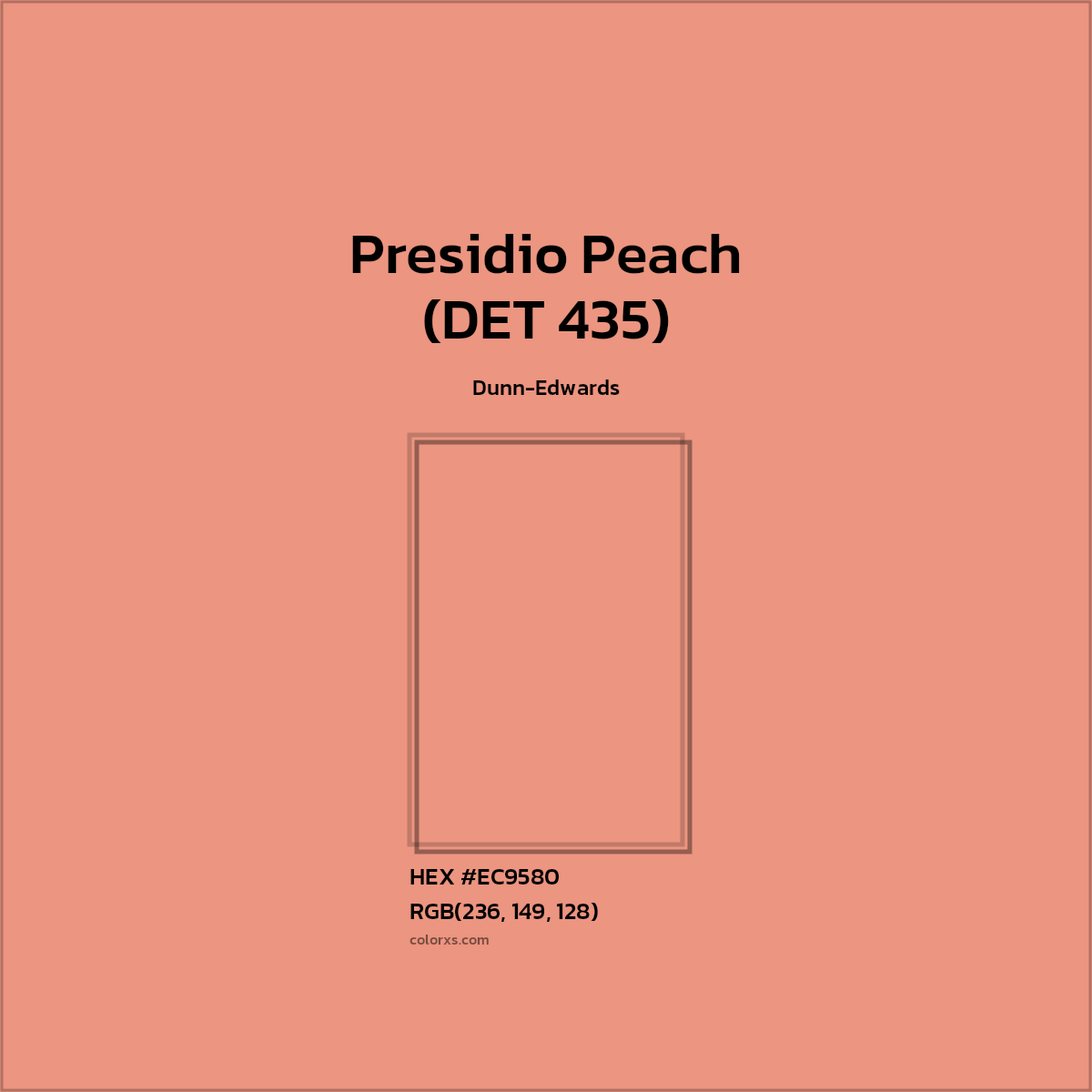 #EC9580 Presidio Peach (DET 435) Paint Dunn-Edwards - Color codes and meaning | Matching colors and paints