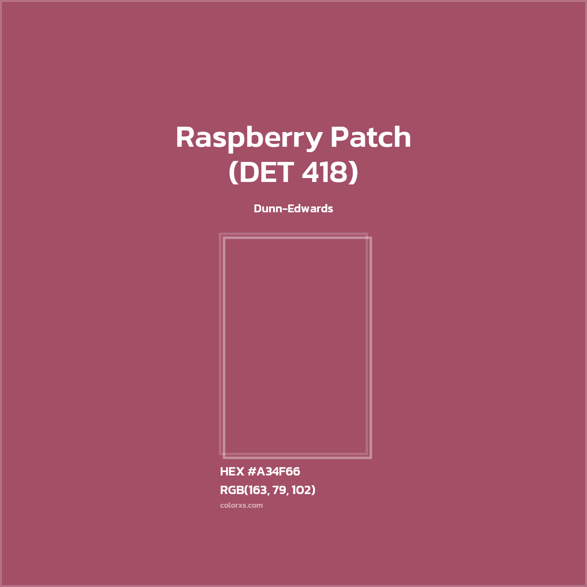 #A34F66 Raspberry Patch (DET 418) Paint Dunn-Edwards - Color codes and meaning | Matching colors and paints