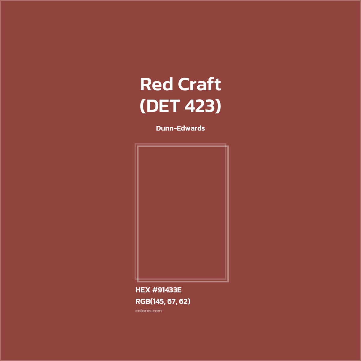 #91433E Red Craft (DET 423) Paint Dunn-Edwards - Color codes and meaning | Matching colors and paints