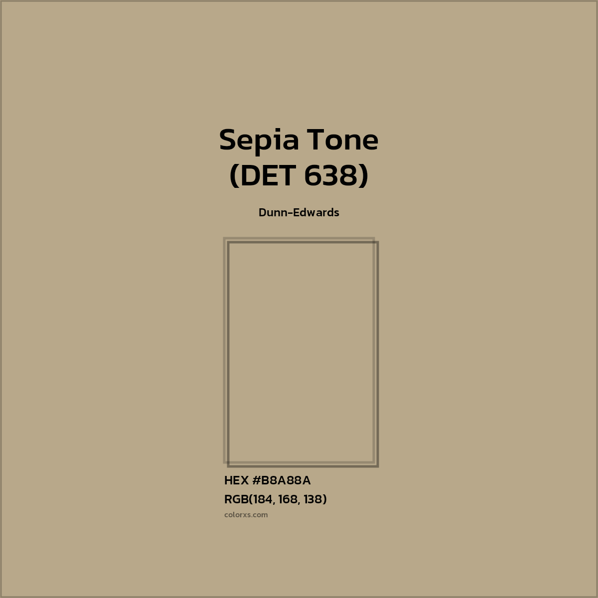 #B8A88A Sepia Tone (DET 638) Paint Dunn-Edwards - Color codes and meaning | Matching colors and paints
