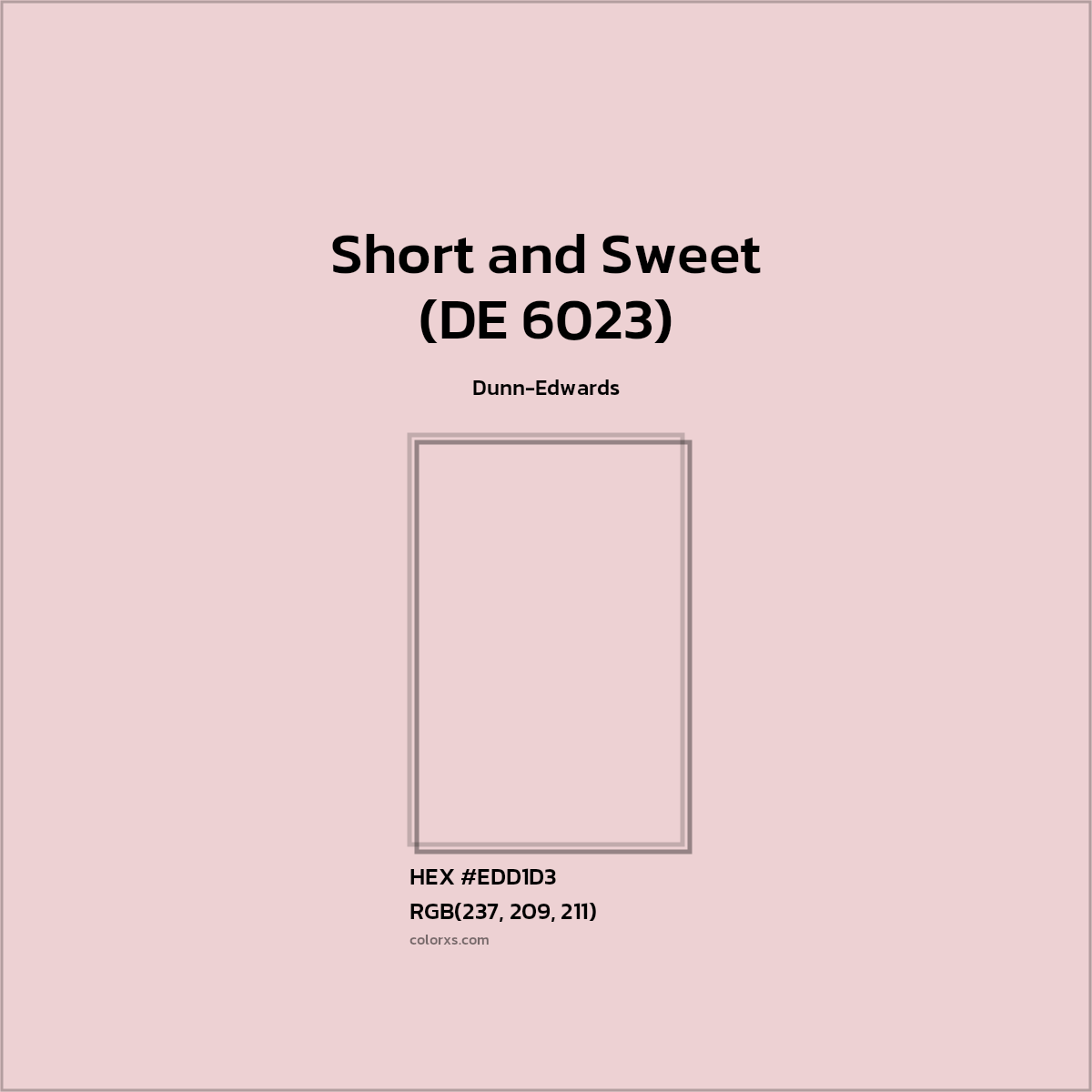 #EDD1D3 Short and Sweet (DE 6023) Paint Dunn-Edwards - Color codes and meaning | Matching colors and paints