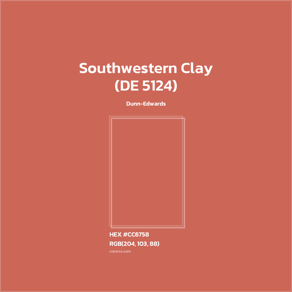#CC6758 Southwestern Clay (DE 5124) Paint Dunn-Edwards - Color codes and meaning | Matching colors and paints