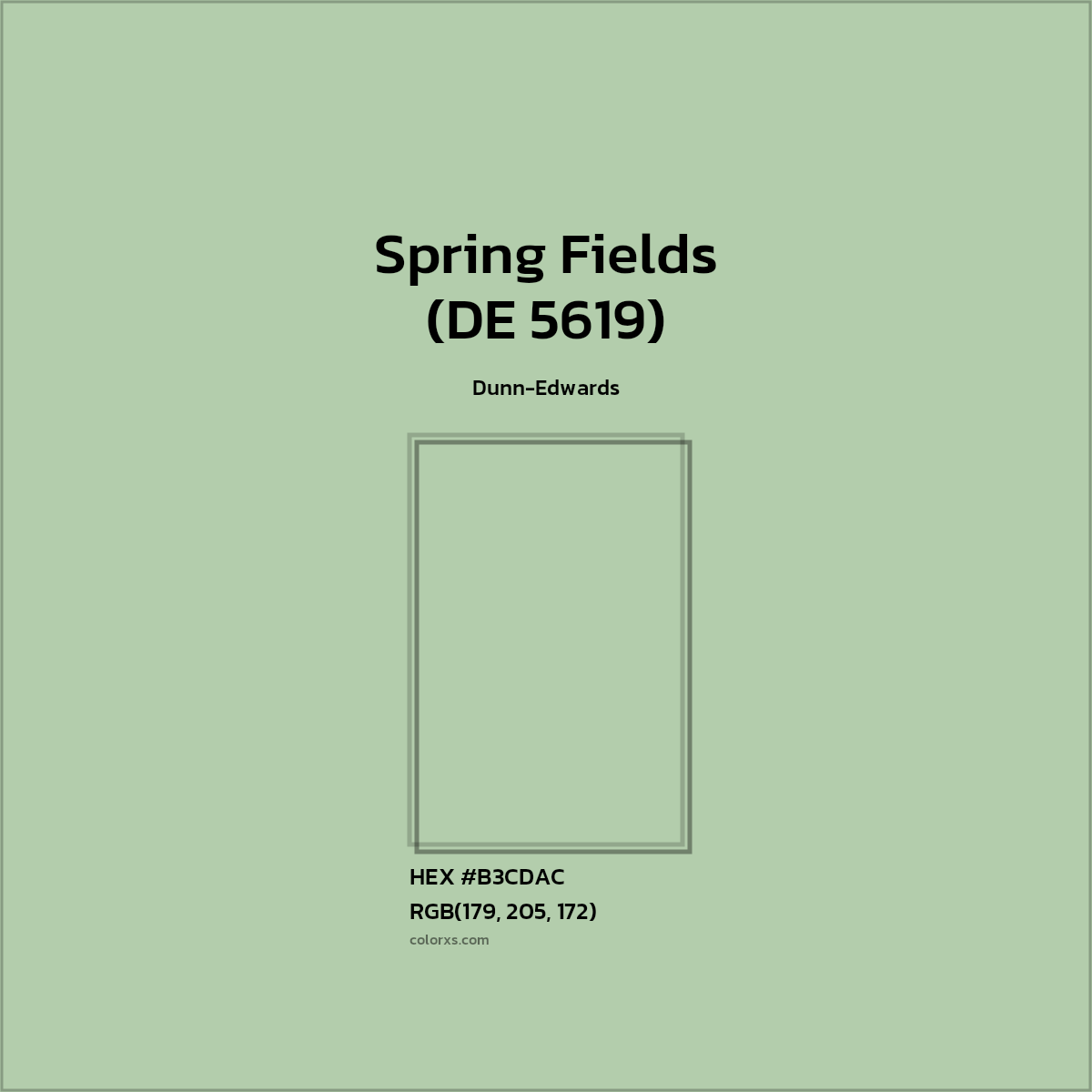 #B3CDAC Spring Fields (DE 5619) Paint Dunn-Edwards - Color codes and meaning | Matching colors and paints