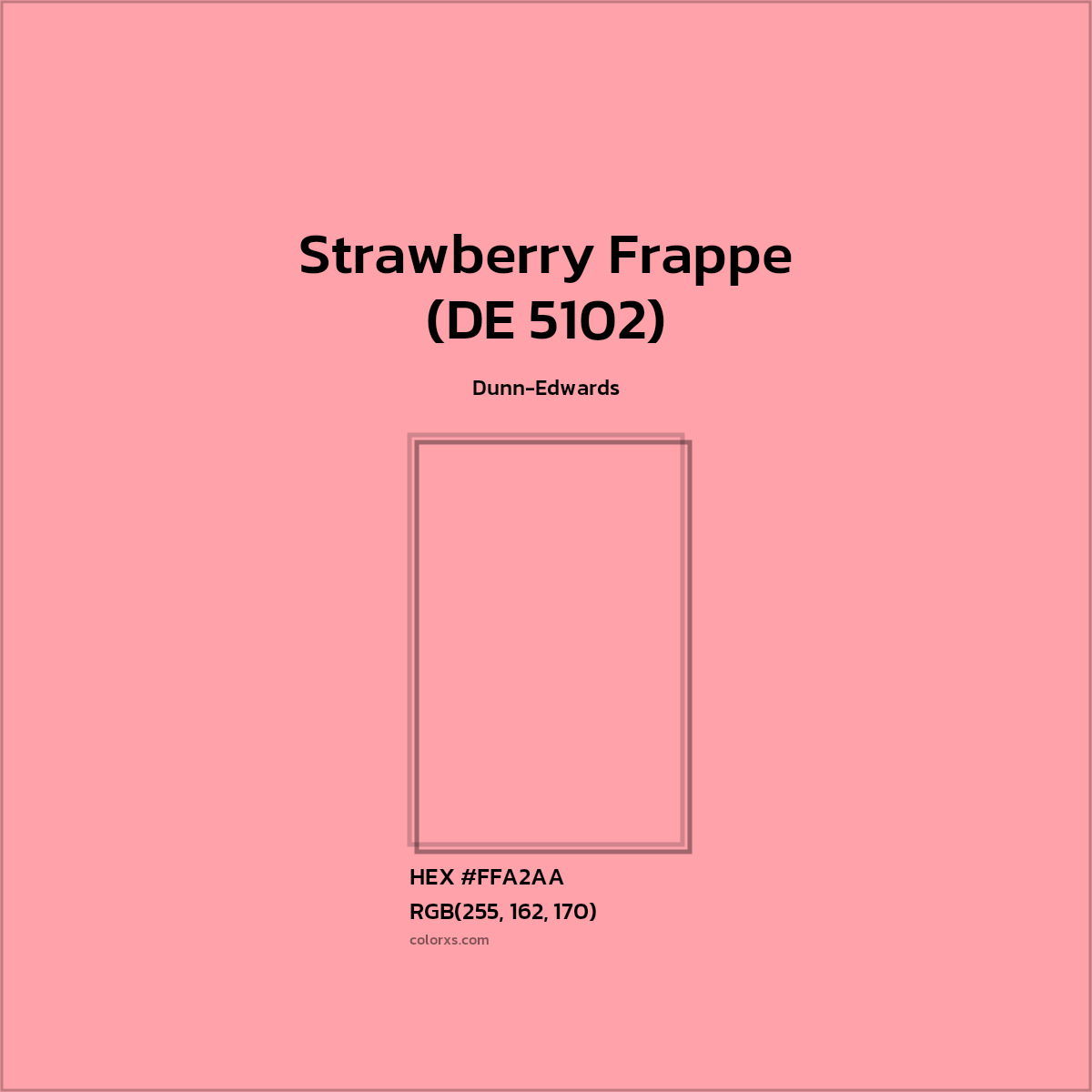 #FFA2AA Strawberry Frappe (DE 5102) Paint Dunn-Edwards - Color codes and meaning | Matching colors and paints