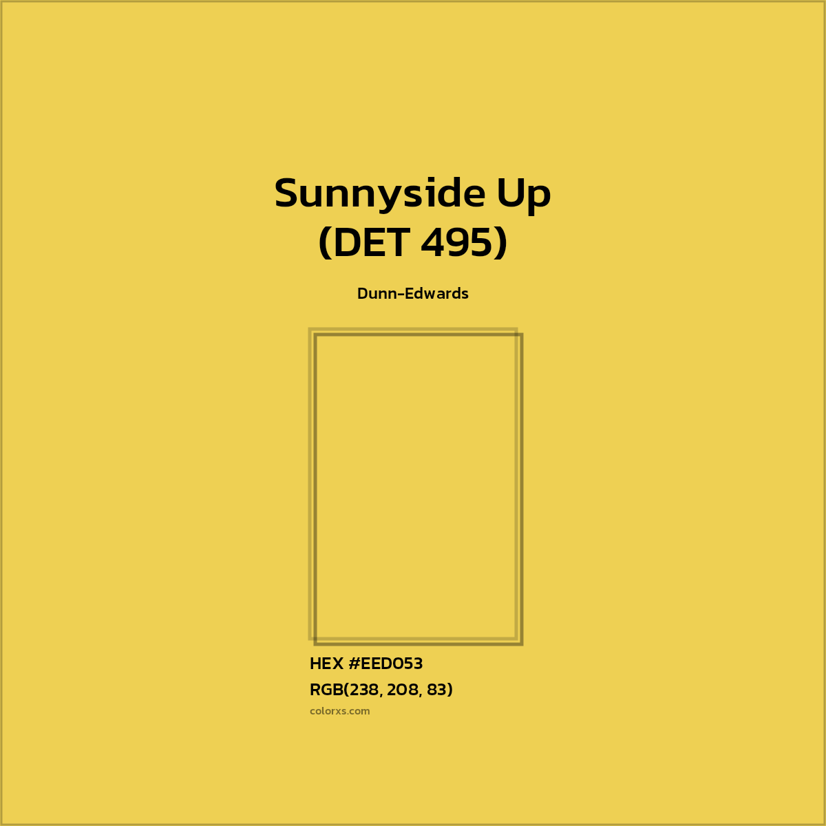 #EED053 Sunnyside Up (DET 495) Paint Dunn-Edwards - Color codes and meaning | Matching colors and paints