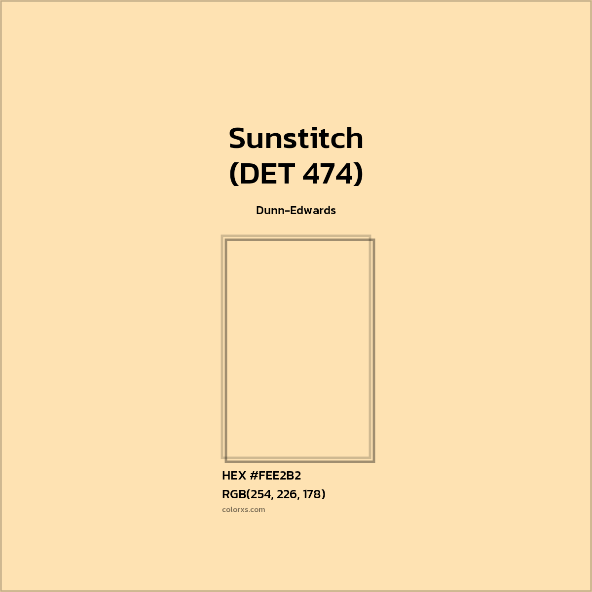 #FEE2B2 Sunstitch (DET 474) Paint Dunn-Edwards - Color codes and meaning | Matching colors and paints