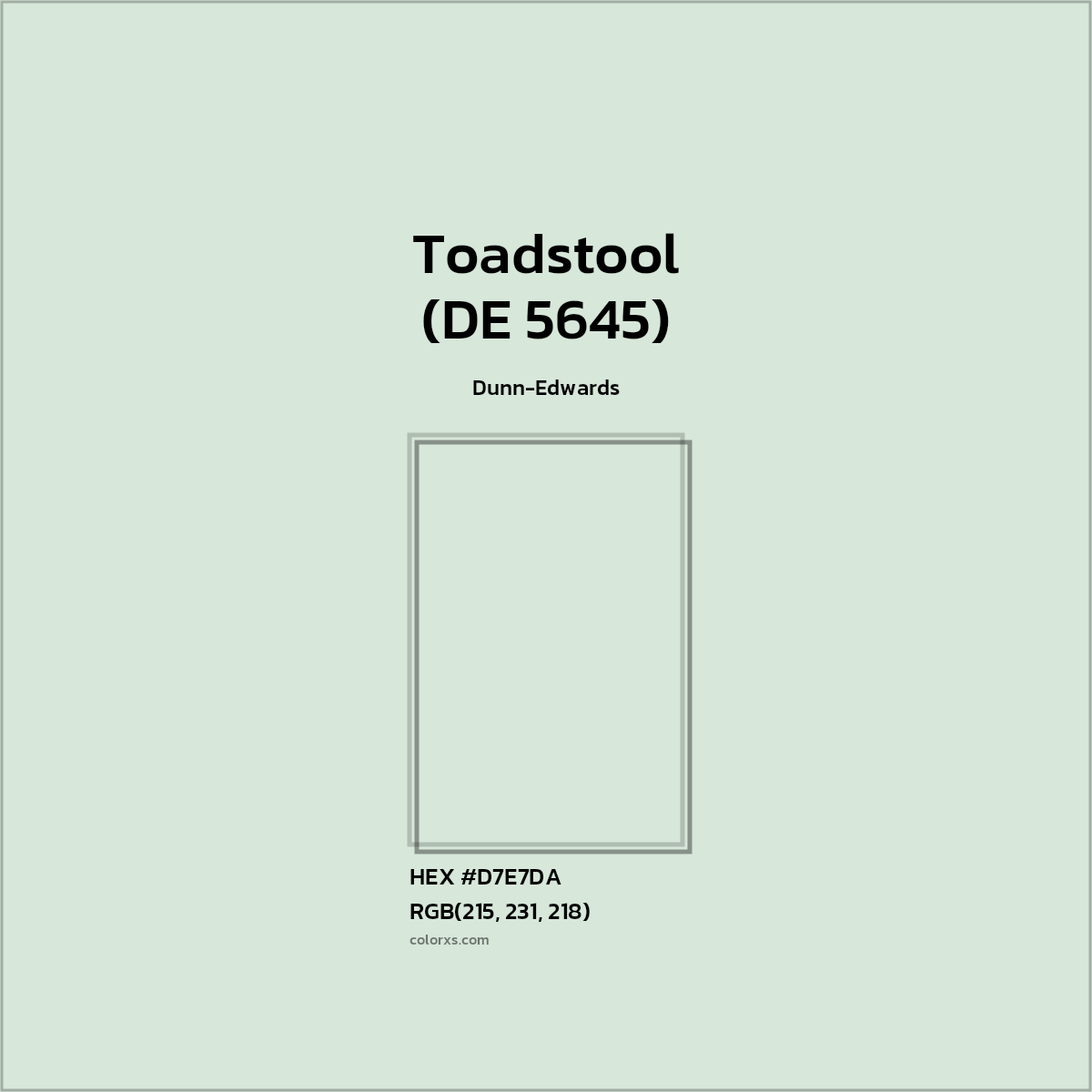 #D7E7DA Toadstool (DE 5645) Paint Dunn-Edwards - Color codes and meaning | Matching colors and paints