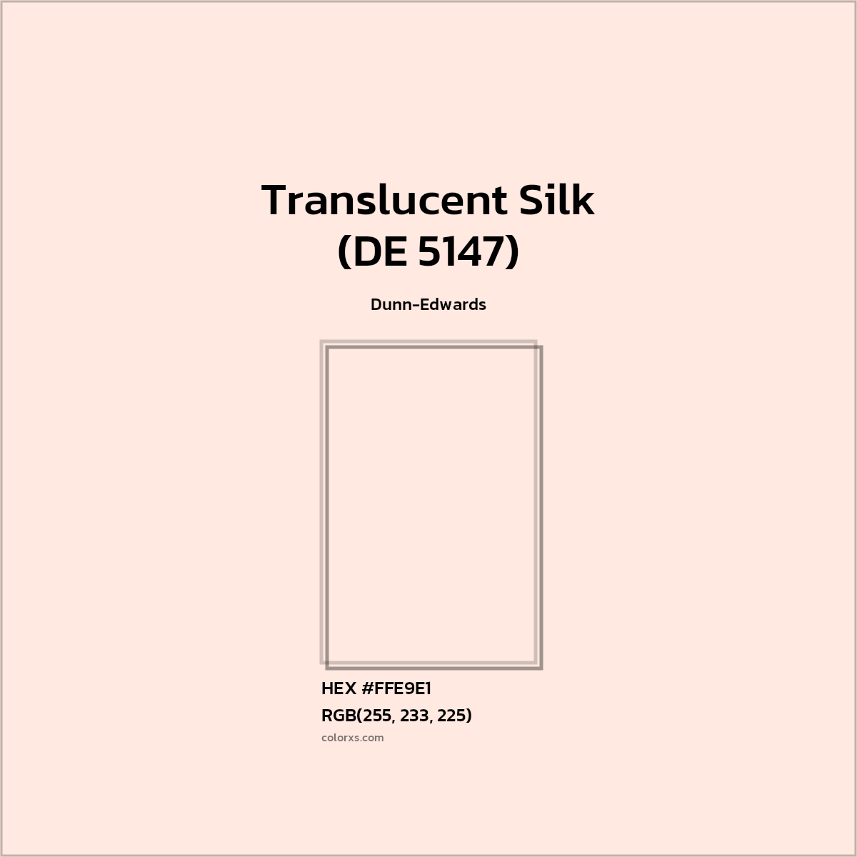 #FFE9E1 Translucent Silk (DE 5147) Paint Dunn-Edwards - Color codes and meaning | Matching colors and paints