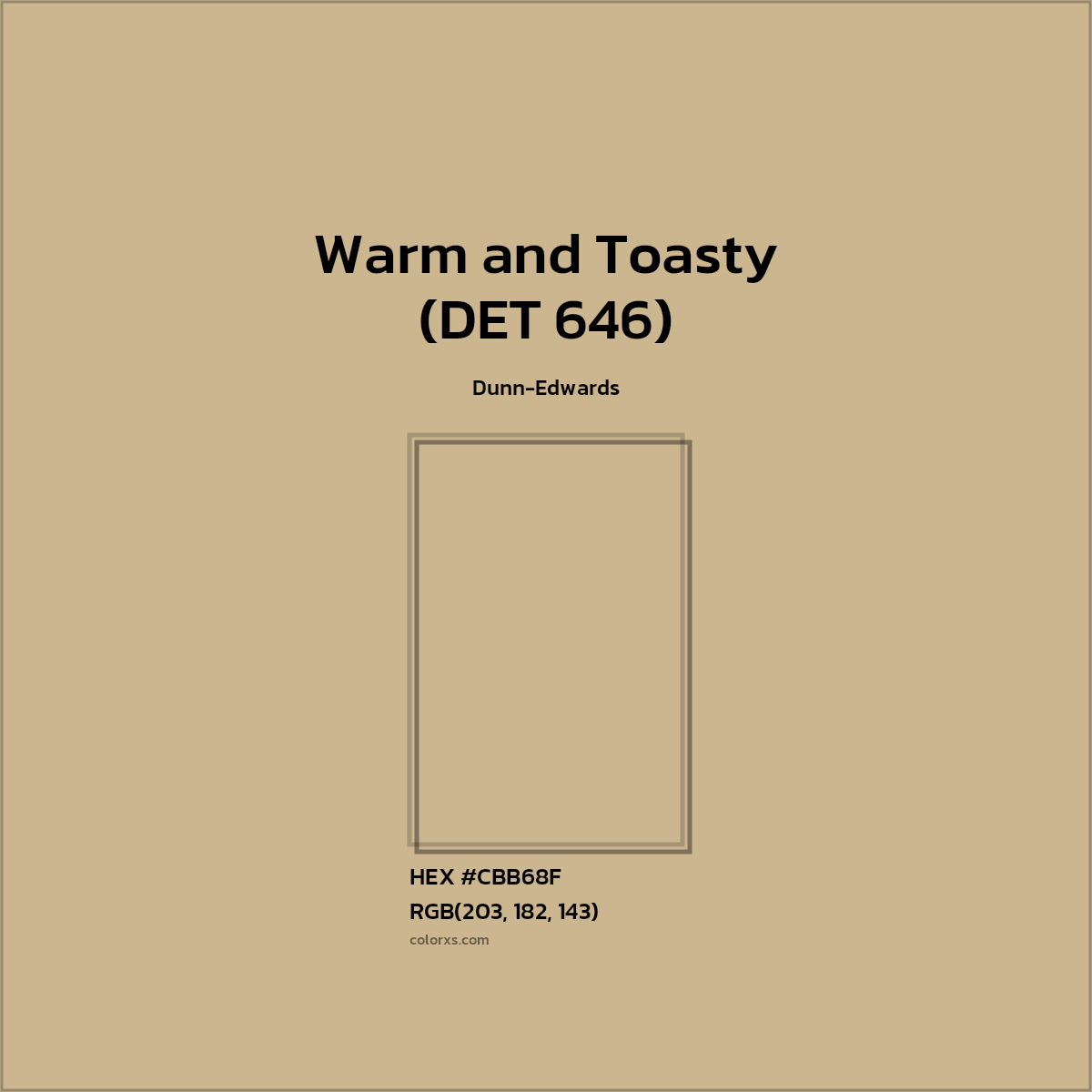 #CBB68F Warm and Toasty (DET 646) Paint Dunn-Edwards - Color codes and meaning | Matching colors and paints
