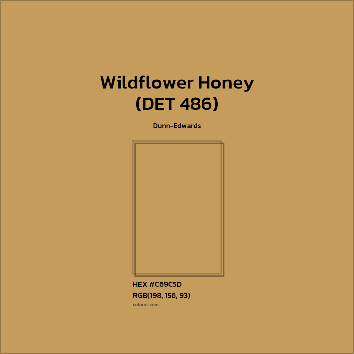#C69C5D Wildflower Honey (DET 486) Paint Dunn-Edwards - Color codes and meaning | Matching colors and paints