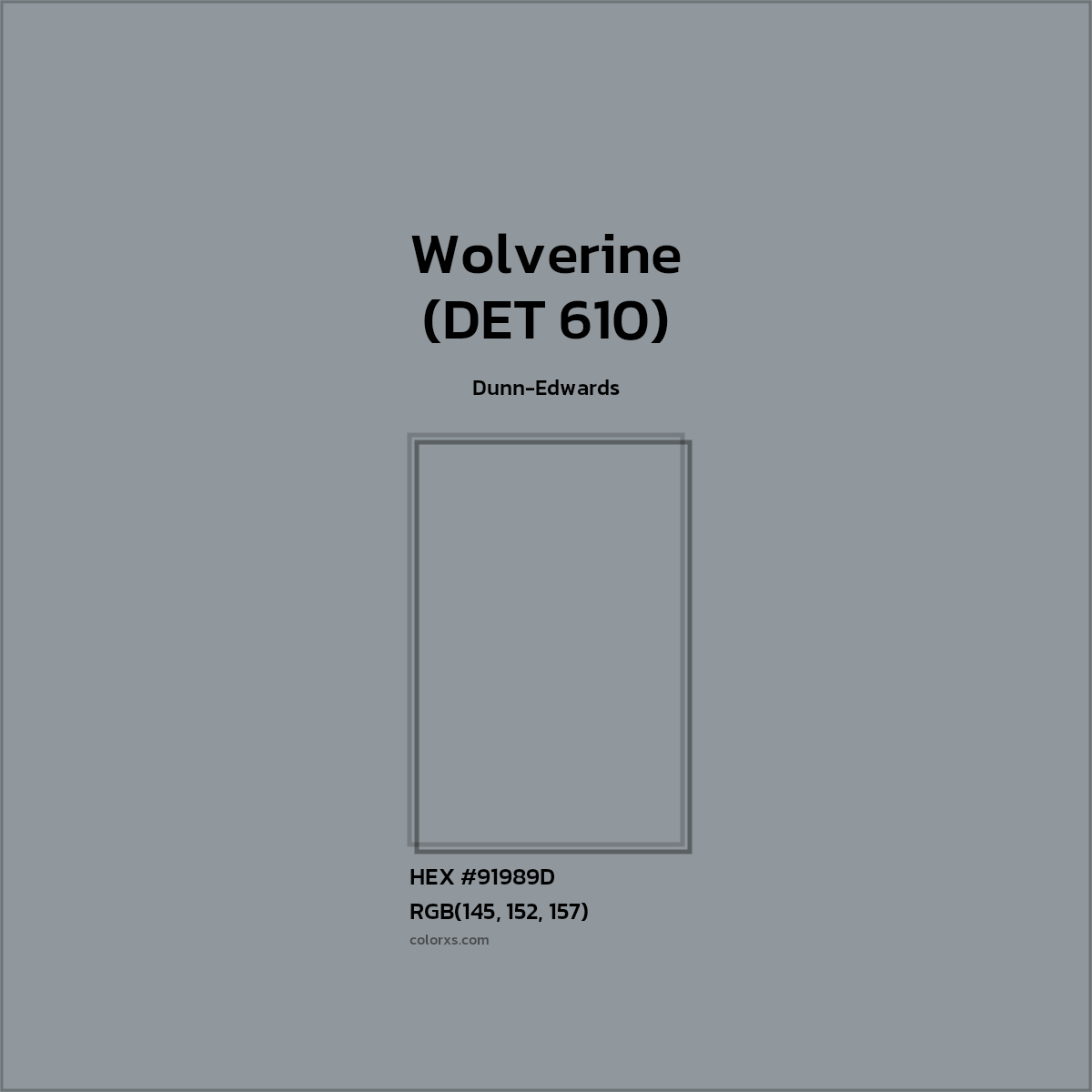 #91989D Wolverine (DET 610) Paint Dunn-Edwards - Color codes and meaning | Matching colors and paints