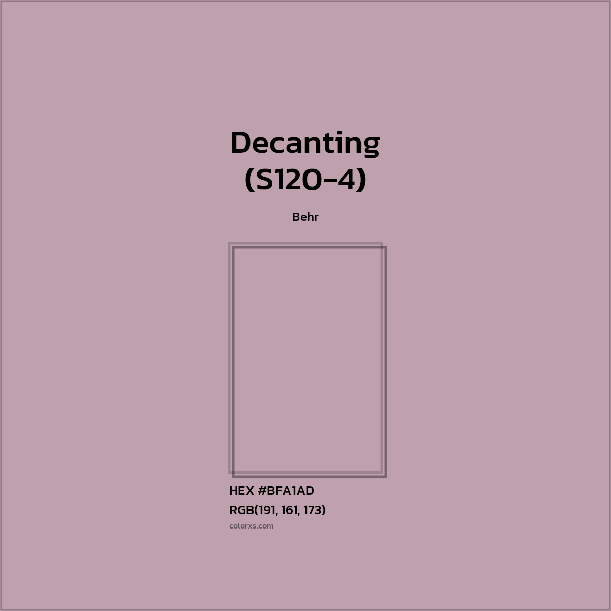 #BFA1AD Decanting (S120-4) Paint Behr - Color codes and meaning | Matching colors and paints