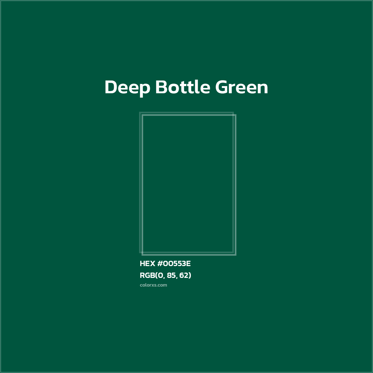#00553E Deep Bottle Green Color  - Color codes and meaning | Matching colors and paints