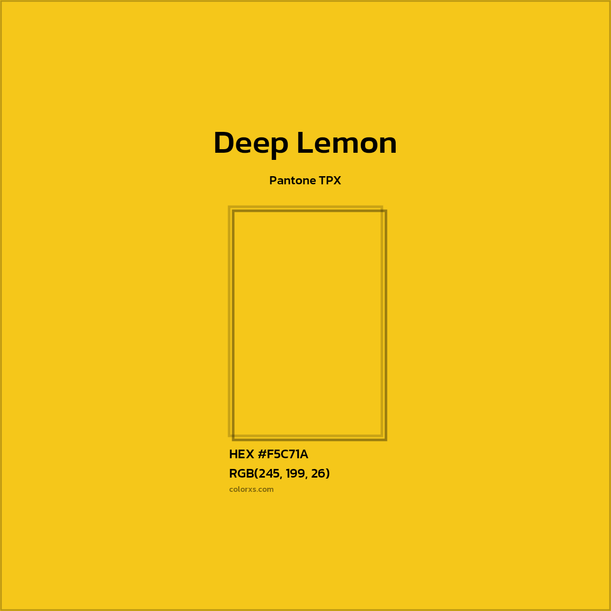 #F5C71A Deep Lemon CMS Pantone TPX - Color codes and meaning | Matching colors and paints