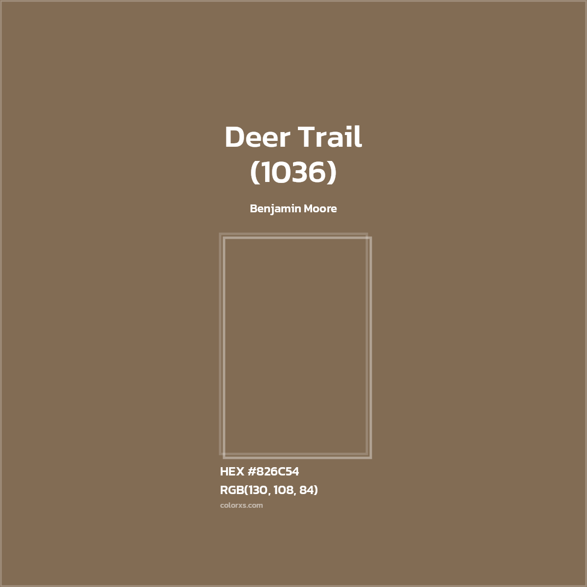 #826C54 Deer Trail (1036) Paint Benjamin Moore - Color codes and meaning | Matching colors and paints