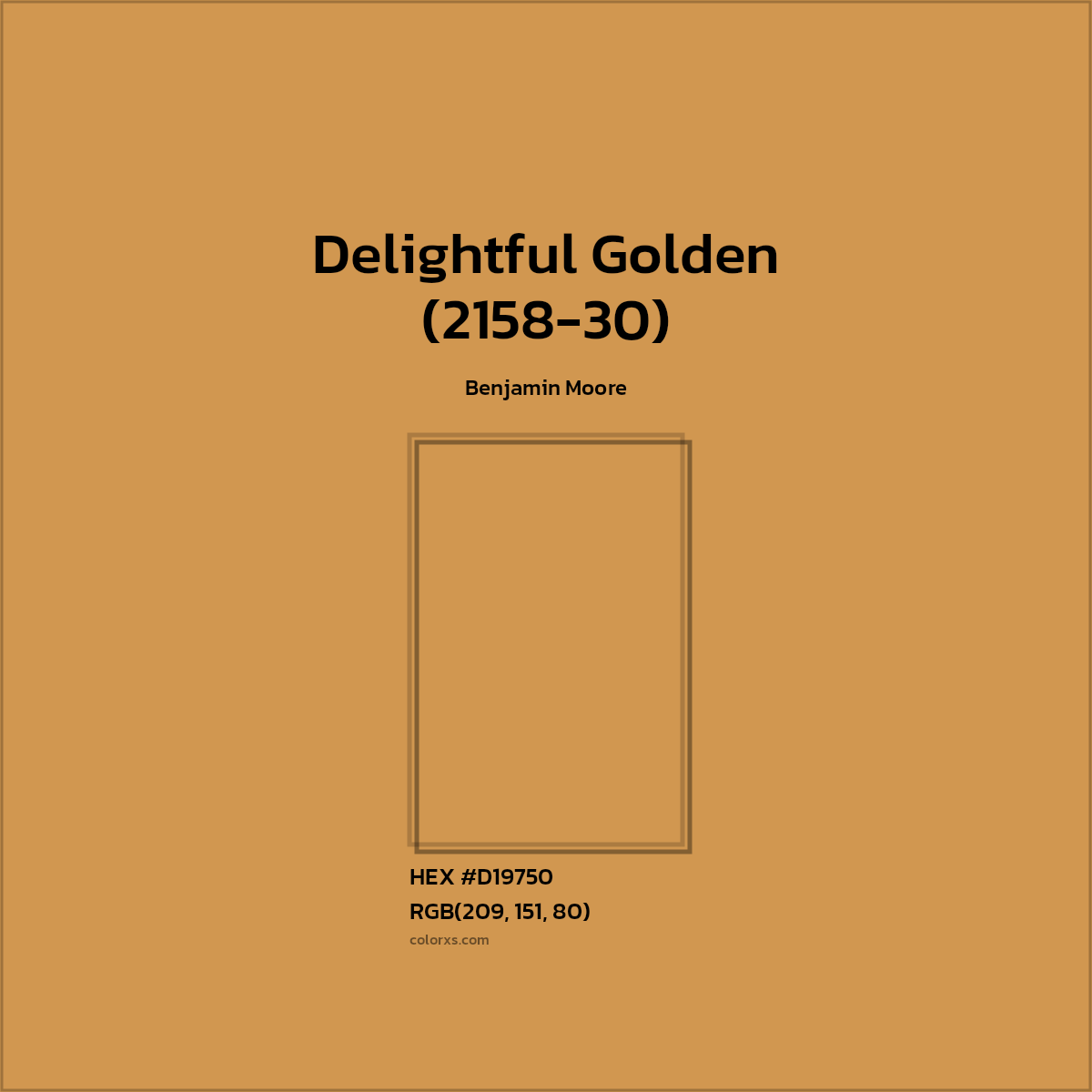 #D19750 Delightful Golden (2158-30) Paint Benjamin Moore - Color codes and meaning | Matching colors and paints