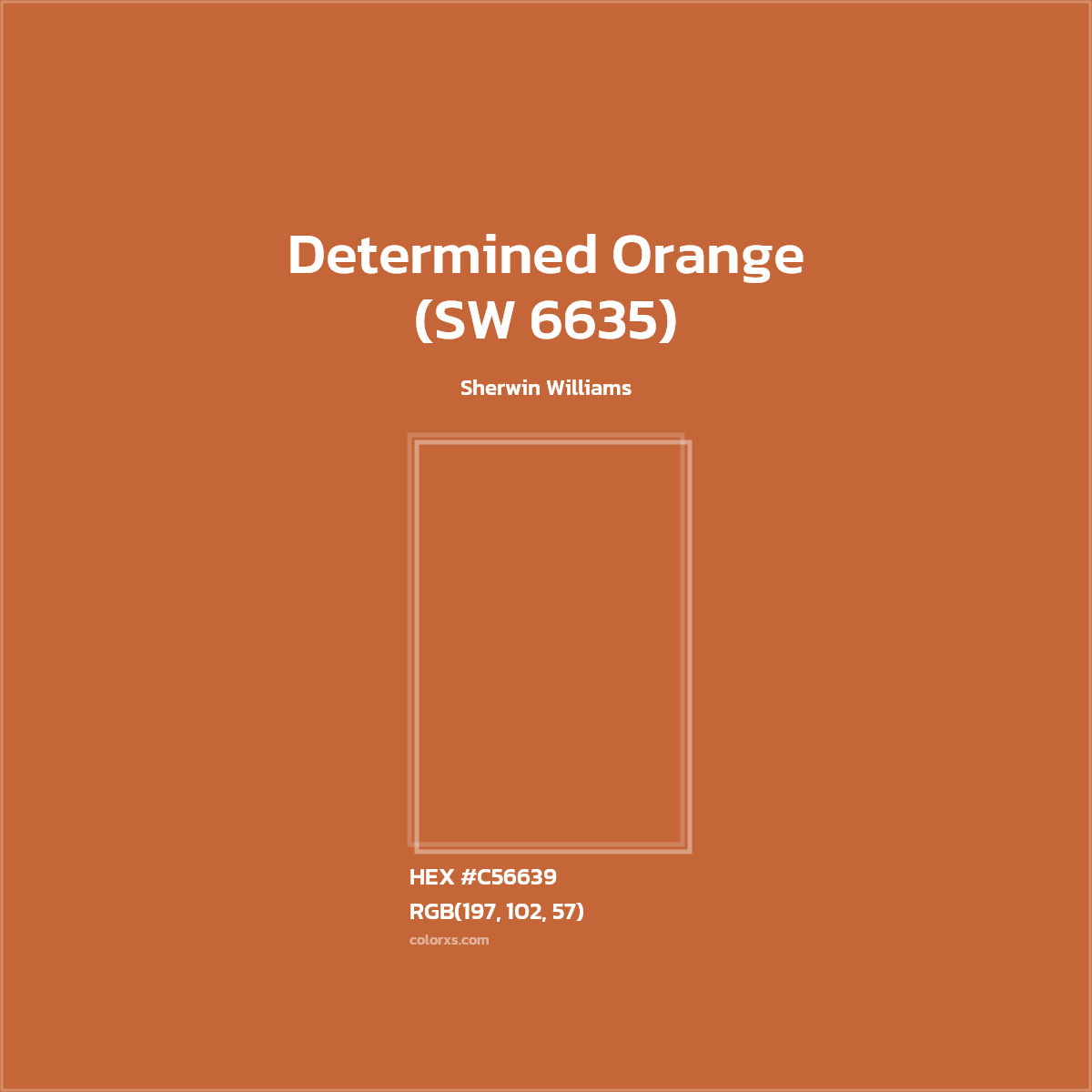 #C56639 Determined Orange (SW 6635) Paint Sherwin Williams - Color codes and meaning | Matching colors and paints
