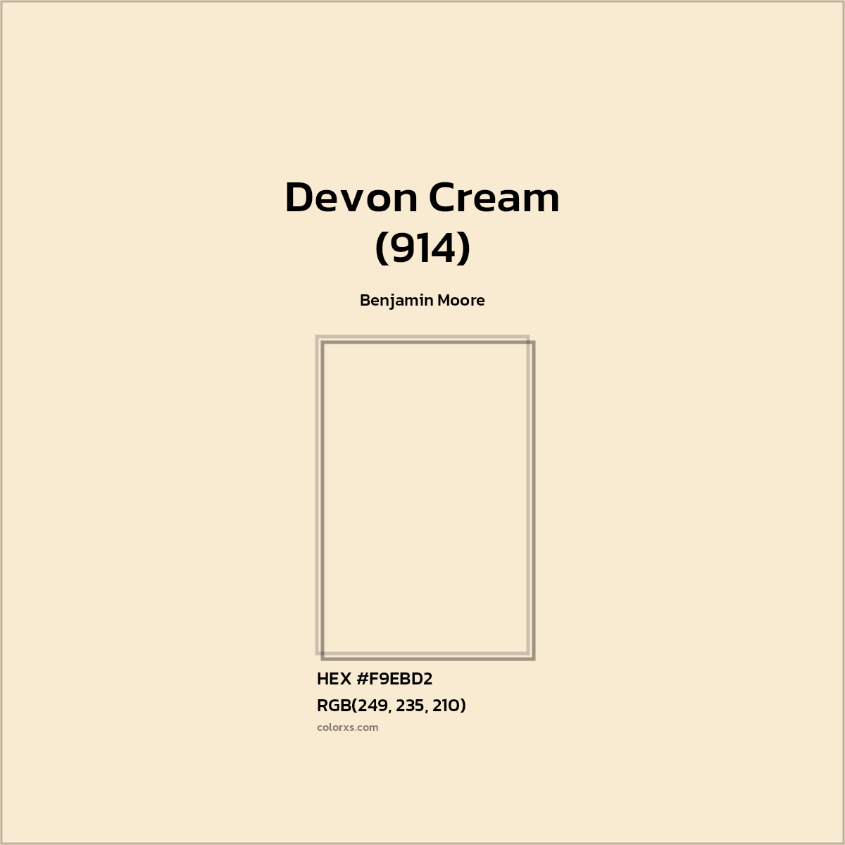 #F9EBD2 Devon Cream (914) Paint Benjamin Moore - Color codes and meaning | Matching colors and paints