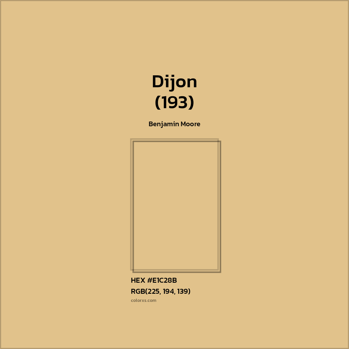 #E1C28B Dijon (193) Paint Benjamin Moore - Color codes and meaning | Matching colors and paints