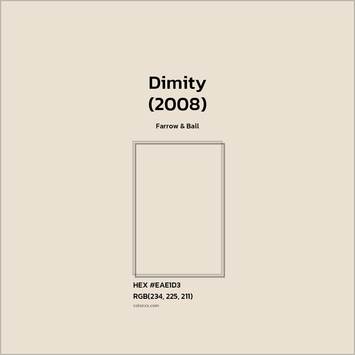 #EAE1D3 Dimity (2008) Paint Farrow & Ball - Color codes and meaning | Matching colors and paints