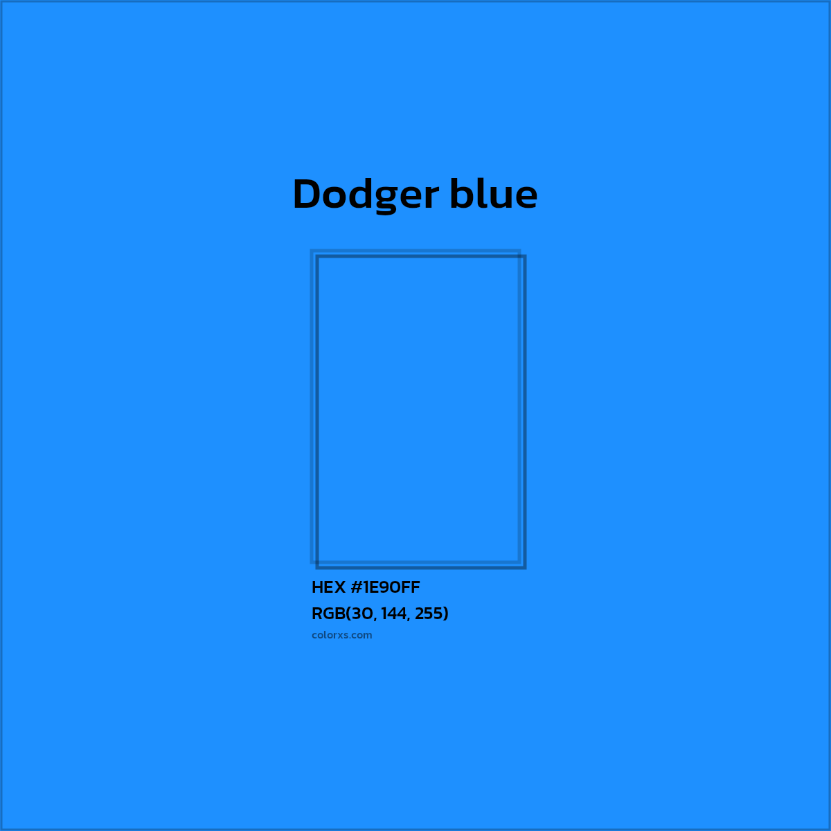 #1E90FF Dodger blue Color  - Color codes and meaning | Matching colors and paints